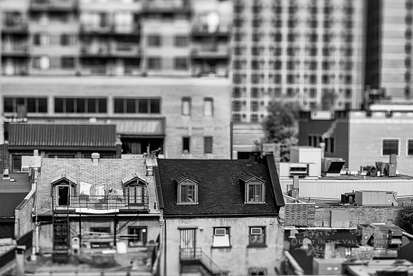black and white lensbaby landscape photography of Montreal Canada