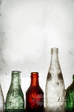 glass bottles still life photography