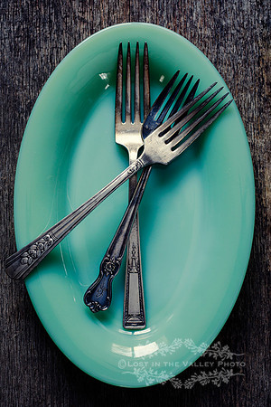 Forks on a Green Plate