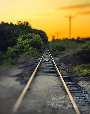 lensbaby landscape of train tracks in New Hampshire